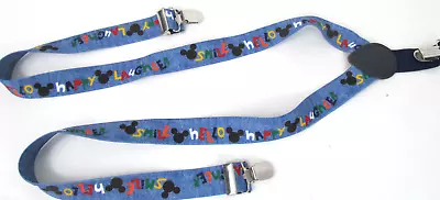 Disney Baby Mickey Mouse Suspenders Infant Toddler Blue Happy Smile Boys Clasp G • $11.40