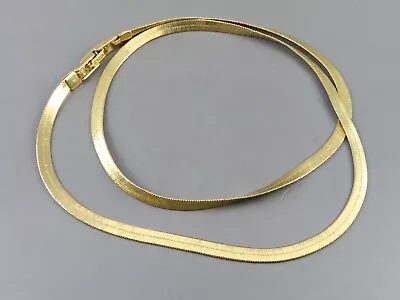 $13.50 • Buy NADRI Beautiful 18K YELLOW GOLD PLATED Herringbone Chain Necklace 16.5  LONG 3mm