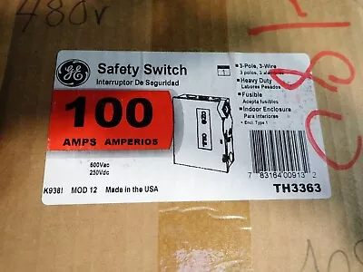 NEW GE TH3363 100 Amp 600v Fused 3 Phase Indoor Disconnect DIS • $425