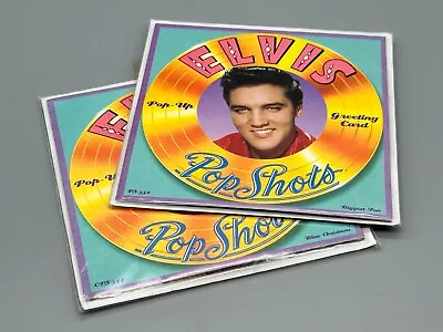 Lot Of 2 Elvis Pop Shots Pop-Up Greeting Card SEALED Biggest Fan Blue Christmas! • $29.99