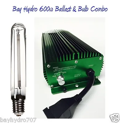 BAY HYDRO 600w Digital Dimmable Ballast & 600w HPS Bulb Combo Lumatek Solis Tek • $197.95