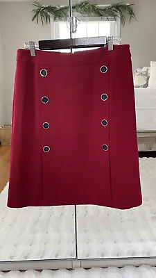 Talbots Red Button Front Sailor Skirt Size 8 • £17.10