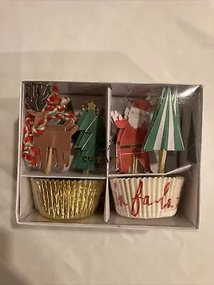 41)MeriMeri Santa Reindeer Christmas Trees Cupcake Kit LINER TOPPER Decorate Kit • $12