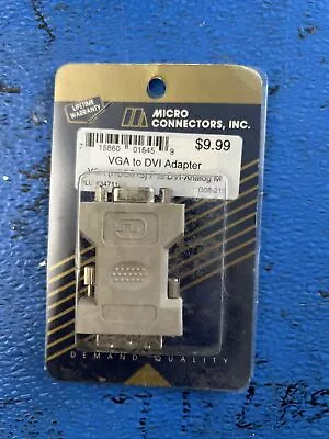 Micro Connectors Inc. VGA (HDDB15) F To DVI-Analong M  Adapter  PLU #3471183 • $4