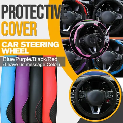 Leather Car Steering Wheel Cover Anti-slip Accessories Universal 38CM/15inch • $14.05