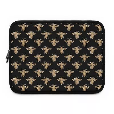 Gold Bee Covered Laptop Sleeve Computer Cover With Gold Bees Black  • $27.07