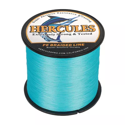 HERCULES Strands 100M 300M 500M 1000M PE Super Braid Fishing Line Blue 6LB-300LB • $10.99