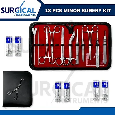 18 Pcs Minor Surgery Set Surgical Instruments Kit Stainless Steel German Grade • $14.99