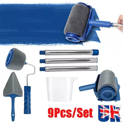 9PCS Paint Runner Pro Brush Set Painting Roller Wall Painting Handle Tools UK • £13.85