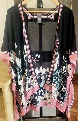 Vince Camuto One Size Open Kimono Tassels Spring Colorblock Floral • $6