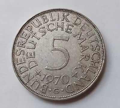 1970 Bundesrepublik Deutschland 5 Deutsche Mark Germany Mint Mark G • $8.78