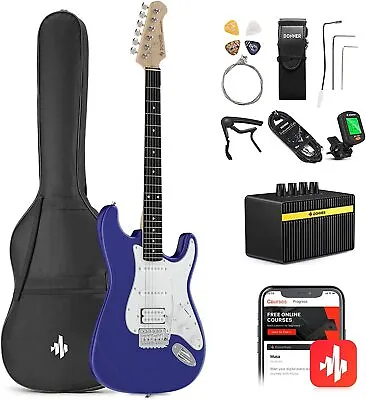 $199 • Buy 🎸 𝗗𝗢𝗡𝗡𝗘𝗥 39  ST Electric Guitar And Amp 4/4 Full Size + Bag Cable Turner