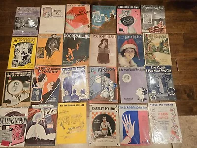 Vintage Sheet Music Mixed  Art Deco Graphics For Deco Lot 24 • $10