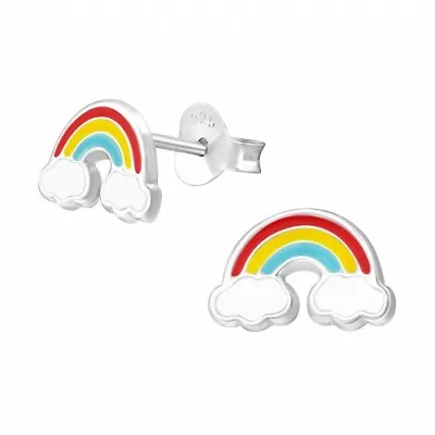 £5.45 • Buy 925 Sterling Silver Earrings Studs Girls Kids Unicorn Rainbow Heart Star Cat Dog