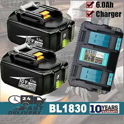 Replacement For Makita 18V 6.0Ah Lithium Ion Battery Or Charger BL1860 BL1830 • $55