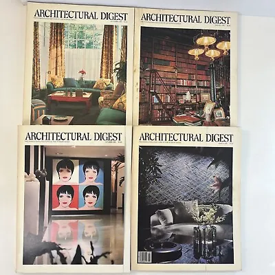 LOT OF 4 VINTAGE ARCHITECTURAL DIGEST MAGAZINES 80s 1981 Jan Mar Oct Sep • $28.75