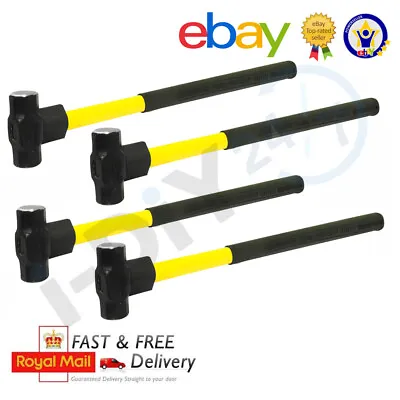 £18.49 • Buy 6/8/10/14LB Sledge Hammer Fibreglass Shaft Rubber Grip Handle Sledge Hammer