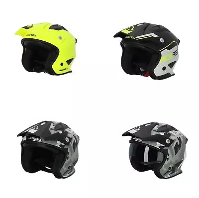 Motorcycle Helmet Acerbis Jet Aria Trial Enduro Scooter Quad Yellow Fluo... • $81.48