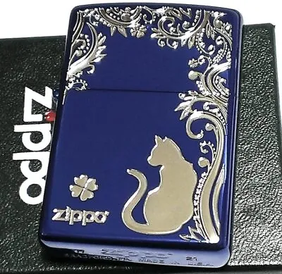 Zippo Cat Clover Blue Oil Lighter  • $170.95