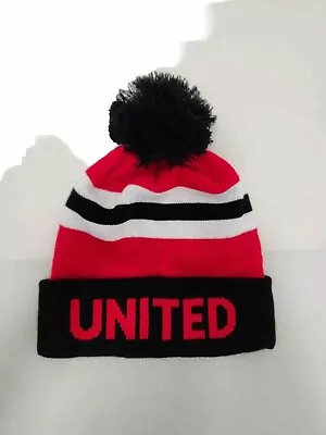 Man United Bobble Hat Jacquard Knitted Football Ski Hat Free 48 Post • £11.99