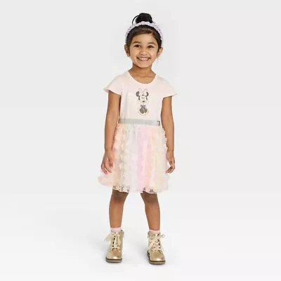 Toddler Girls' Disney Minnie Mouse Solid Tutu Dress - Pink 2T • $20