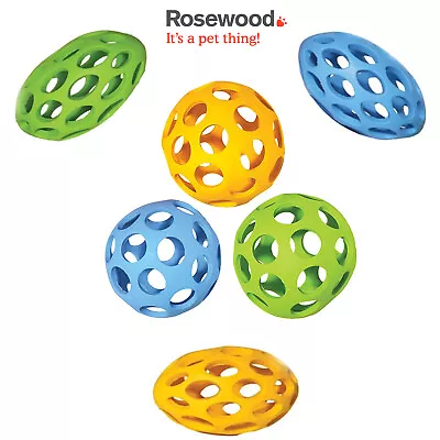 £8.99 • Buy Rosewood Dog Lattice Rugby Ball Ring Cyber Rubber Toy Tugger Tug Strong Durable