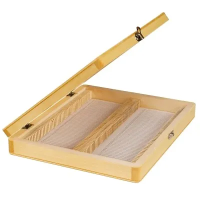 Wooden Slide Storage Box For Up To 100 Microscope Slides • $23.99