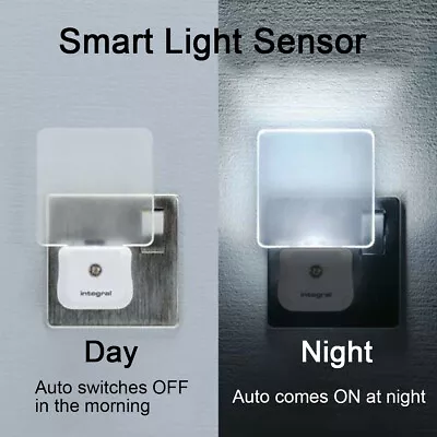 LED Night Light Plug In Energy Saving Dusk 2 Dawn Sensor Automatic Kids Light • £6.89