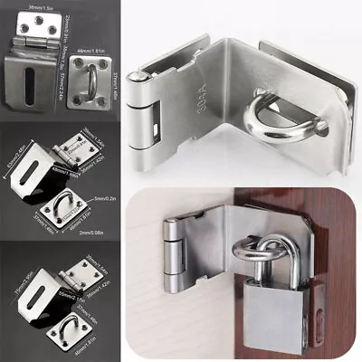 Stainless Anti Theft Door Lock Hasp Door Lock Gate Hasp Staple Padlock Clasp New • £7.27