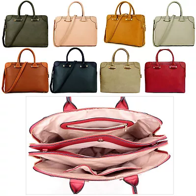 Ladies Laptop Bag Briefcase Womens Work Bag Large Tote Office Handbag • £24.94