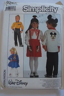 Simplicity 8260 Mickey Minney Mouse W/Transfers Size 4 5 6 Sewing Pattern • $8.50