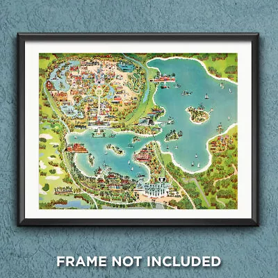 Disney World Magic Kingdom Map Print Poster 1971 Reproduction Art Decor 2818 • $29.95