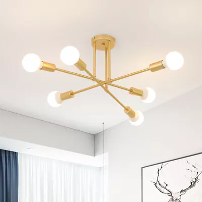 Modern Brass 6 Heads LED Chandelier Pendant Lighting Creative Ceiling Lights • $71.48