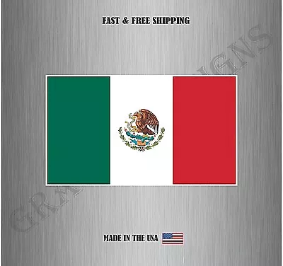 Mexican Flag Sticker Decal Vinyl Car Truck Bumper Window Glass Water Resistant • $3.99