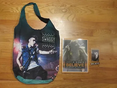 £33.61 • Buy 2013 JUSTIN BIEBER  Believe LIVE  Concert Tour VIP Program Badge Reversible Bag
