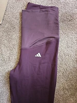 Adidas Maternity Athletic Yoga Pants XL Plum Color Skinny • $16.99