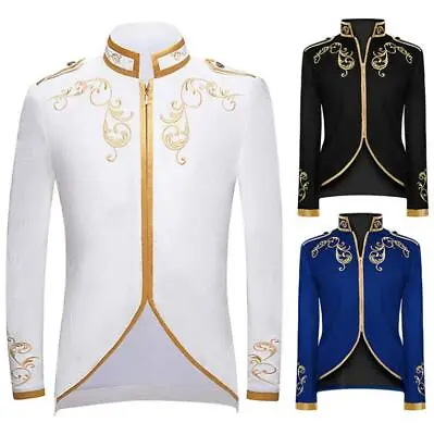 Mens Embroidery Imperial Coat Victorian Renaissance Medieval Cosply Costume 3186 • $33.47