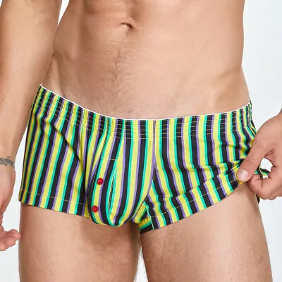 SEOBEAN  Men's Low Rise Striped Home Pants Casual Shorts Boxer Underwear • $5.98
