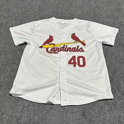 Willson Contreras St. Louis Cardinals Jersey Adult XL White Striped Giveaway • $18.88