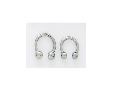 1 Pair Steel Horseshoes 12g 10mm 3/8  Heavy Gauge Barbell Body Piercing Gauges • $7.99