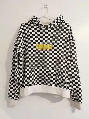 Childish TGF Black And White Checked Checkered Hoodie Mens Size Small • £39.99