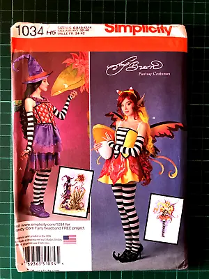 Fantasy Costumes Fancy Dress Sewing Pattern NEW & UNCUT Simplicity 1034 6-14 • £7.50