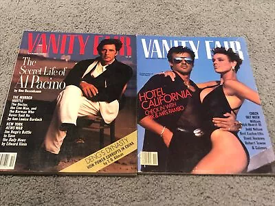Vanity Fair Vintage Magazines 1985/1989 Al Pacino Sylvester Stallone (Lot Of 2) • $19.99