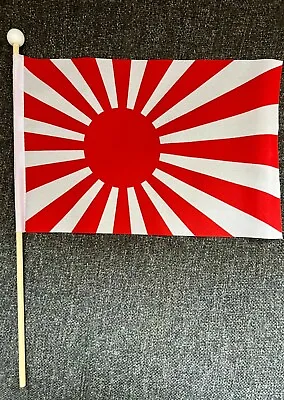 JAPAN SUN RISING HAND WAVING FLAG 9 X6  22.5cm X 15cm JAPANESE • £3.50