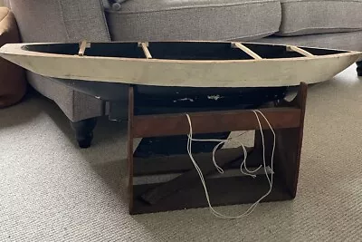 Vintage Large Scratch Built 1970s Pond Yacht RC Sailboat Hull Project Unique • £55