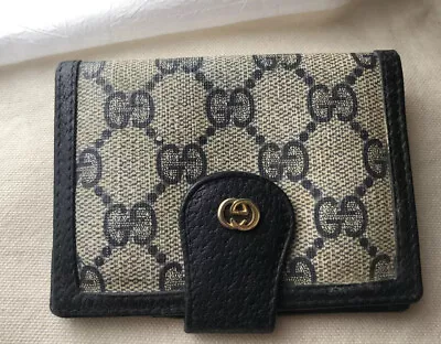 Vintage Gucci Guccissima Flip Open Card Case/Cardholder Wallet Logo Italy • $299.99