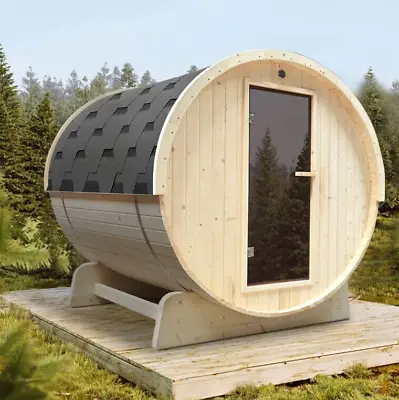 Outdoor Wood Sauna Barrel 2 4 Person Steam SPA HARVIA Electric Heater 4.5 KW New • $4490