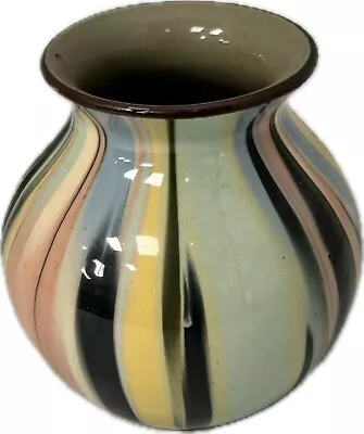 Vintage Babbacombe Torquay Small Striped Art Deco Pottery Vase  #RA #LH GA • £14.99