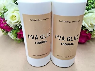 $23.99 • Buy 2 X 1000ml PVA Glue All Purpose Non Toxic Washable Slime Make Craft Scrapbook 1L