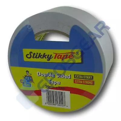 Stikky 50mm X 33mm Strong Double Sided Sticky Tape - Bulk Quantities Available • £6.42